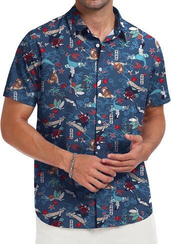 NUOKESASI Tropical Mens Shirt Hawaiian Short Sleeve Button Down Shirt Casual Summer Beach Shirt in Saudi Arabia
