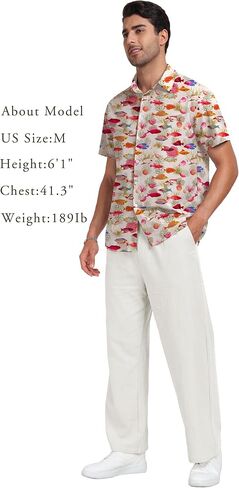 NUOKESASI Tropical Mens Shirt Hawaiian Short Sleeve Button Down Shirt Casual Summer Beach Shirt in Saudi Arabia
