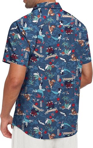 NUOKESASI Tropical Mens Shirt Hawaiian Short Sleeve Button Down Shirt Casual Summer Beach Shirt in Saudi Arabia