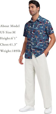 NUOKESASI Tropical Mens Shirt Hawaiian Short Sleeve Button Down Shirt Casual Summer Beach Shirt in Saudi Arabia