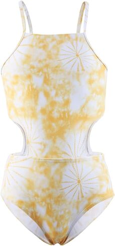 Girls One Piece Cut Out Swimsuits for Girls Tie Dye Bathing Suits Hawaiian Swimwear 3-16 Years in Kuwait