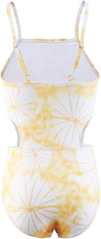 Girls One Piece Cut Out Swimsuits for Girls Tie Dye Bathing Suits Hawaiian Swimwear 3-16 Years in Kuwait
