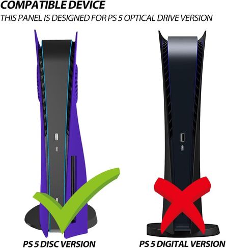 BGGCHEECA PS5 Console Cover Plates Compatible for Playstation 5 Console Disc Edition, ABS PS5 Cover Plates with Fan Vents, Hard Shockproof Anti-Scratch Replacement Protective Shell PS5 .SO-PS(Purple) in Saudi Arabia