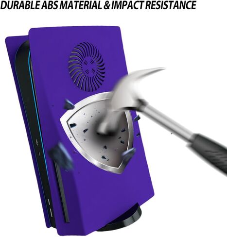 BGGCHEECA PS5 Console Cover Plates Compatible for Playstation 5 Console Disc Edition, ABS PS5 Cover Plates with Fan Vents, Hard Shockproof Anti-Scratch Replacement Protective Shell PS5 .SO-PS(Purple) in Saudi Arabia