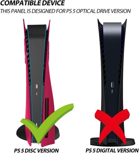 BGGCHEECA PS5 Console Cover Plates Compatible for Playstation 5 Console Disc Edition, ABS PS5 Cover Plates with Fan Vents, Hard Shockproof Anti-Scratch Replacement Protective Shell PS5 .SO-PS(Purple) in Kuwait