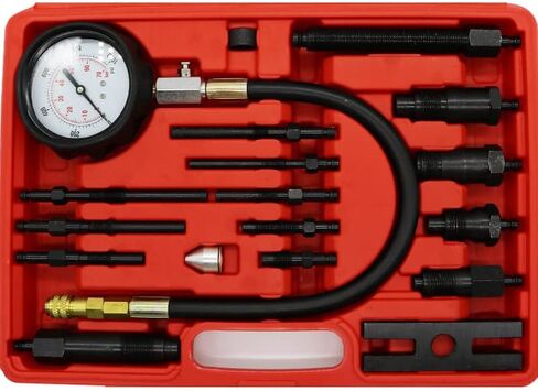 مجموعة اختبار ضغط محرك الديزل 17 قطعة من فورول، مقياس ضغط الأسطوانة، جهاز اختبار ضغط الأسطوانة، كاشف التسرب، أداة قياس السيارات in Kuwait