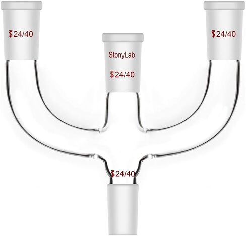 محول التقطير Claisen ذو 4 اتجاهات من StonyLab مع 14/20 وصلة توصيل محول مختبر العرض، SL-L1M2M5R1 in Saudi Arabia