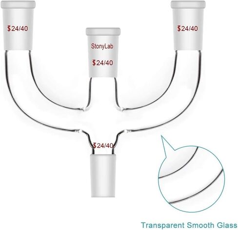 محول التقطير Claisen ذو 4 اتجاهات من StonyLab مع 14/20 وصلة توصيل محول مختبر العرض، SL-L1M2M5R1 in Saudi Arabia