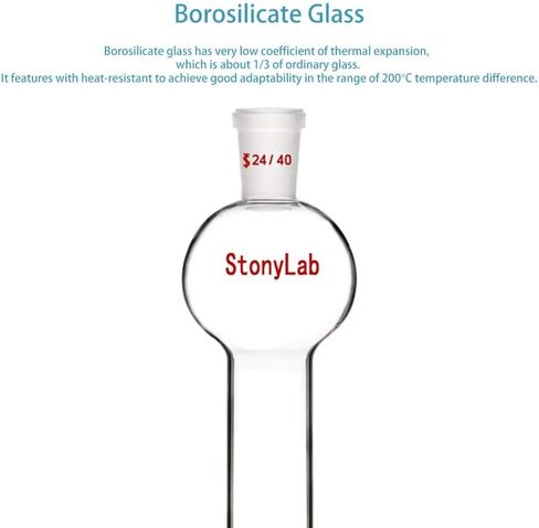 عمود كروماتوغرافيا زجاج البوروسيليكات من StonyLab مع خزان وقرص مزخرف، سعة 100 مل، وصلة خارجية 24/40 in Kuwait