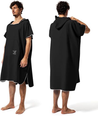 Winthome Surf Poncho Changing Towel Robe with Hood and Pocket,Changing Towel Poncho Quick Dry for Surfing Beach Swimming Outdoor Sports in Saudi Arabia