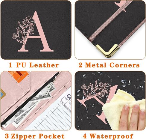 YeeCASE Server Book, Alphabet Waitress Book for Waitress, Leather Waitess Book with Zipper Pocket, Server Manual Checkbook Fits Server Apron (M) in Kuwait