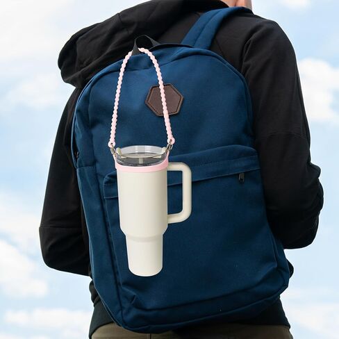 VIKIZUES Water Bottle Handle - Soft Silicone Water Bottle Holder, Sling, Lanyard, Carrier with Strap - Fits Most 8-40oz Water Bottles - Compatible Stanley Cup Accessories in Kuwait