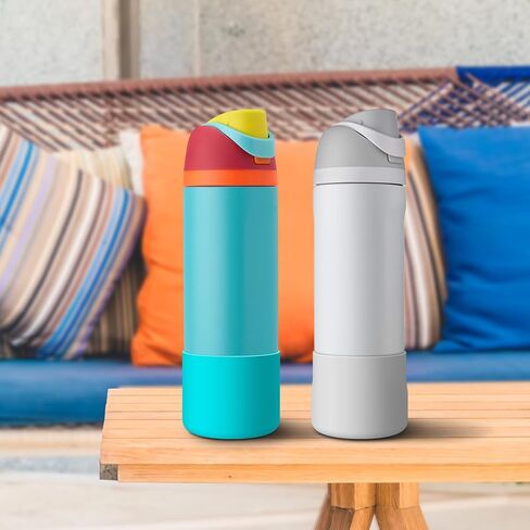 Airboat 2PCS سيليكون زجاجة ماء التمهيد لOwala 24oz 32oz 40oz، واقية أسفل الوفير الأكمام المضادة للانزلاق لFreeSip، تطور، وقلب زجاجات الفولاذ المقاوم للصدأ، غسالة صحون آمنة وخالية من مادة BPA in Saudi Arabia