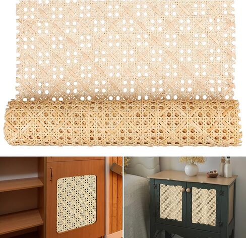 SAVITA Cane Rattan Webbing Roll, 13.7inch x 3.28ft inch Woven Open Mesh Cane Natural Rattan Webbing Rattan Webbing for Caning Projects Wide Rattan for DIY Crafts Cabinet Chair Furniture in Saudi Arabia