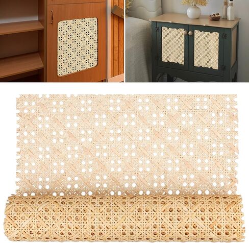SAVITA Cane Rattan Webbing Roll, 13.7inch x 3.28ft inch Woven Open Mesh Cane Natural Rattan Webbing Rattan Webbing for Caning Projects Wide Rattan for DIY Crafts Cabinet Chair Furniture in Saudi Arabia