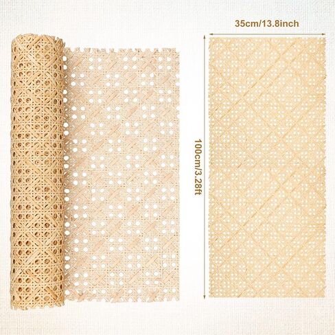 SAVITA Cane Rattan Webbing Roll, 13.7inch x 3.28ft inch Woven Open Mesh Cane Natural Rattan Webbing Rattan Webbing for Caning Projects Wide Rattan for DIY Crafts Cabinet Chair Furniture in Saudi Arabia