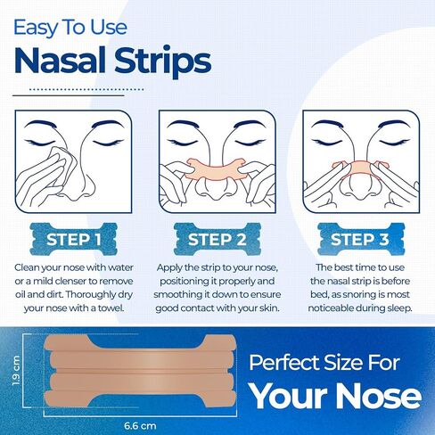 Ohmrx Nasal Strips for Snoring | Comfortable 90 Nose Strips for Breathing | Sensitive Skin Latex Free Nasal Strips for Sleeping Apnea | Nasal Congestion Relief | Stop Snoring | Improve Airflow in Saudi Arabia