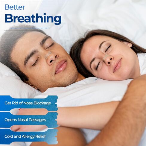 Ohmrx Nasal Strips for Snoring | Comfortable 90 Nose Strips for Breathing | Sensitive Skin Latex Free Nasal Strips for Sleeping Apnea | Nasal Congestion Relief | Stop Snoring | Improve Airflow in Saudi Arabia