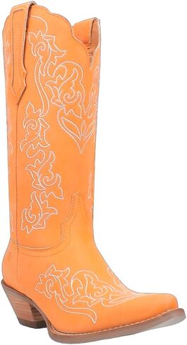 Dingo Womens Flirty N' Fun Embroidery Snip Toe Casual Boots Mid Calf Mid Heel 2-3" - Grey in Saudi Arabia