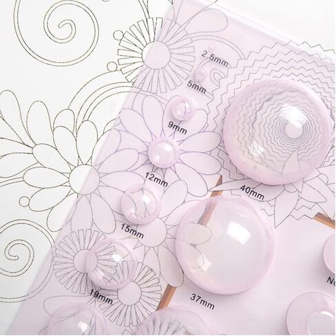 Lind Kitchen 2PCS 3-Row Paper Quilling Tools مقعرة محدبة كروية الطراز قباب ثلاثية الأبعاد نصف كرة قالب بلاستيكي صغير لأداة اللف الورقية DIY in Saudi Arabia