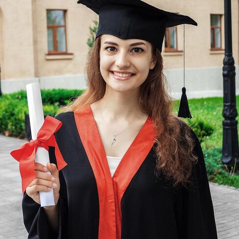 هدايا التخرج من M MOOHAM لها 2024، 14 قيراط مطلية بالذهب الأبيض تشيكوسلوفاكيا قبعة التخرج القلب قلادة القلائد الأولية للنساء في سن المراهقة الفتيات المدرسة الثانوية هدايا التخرج لها in Kuwait