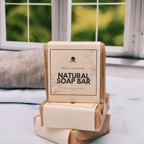 Natural Handmade Unisex Bar Soap - 2 Variety pack| Organic Shea Butter | Activated Charcoal | Cold Processed | Sustainable | No Harmful Ingredients | Vegan Clay Bar (Smooth Skin) in Saudi Arabia