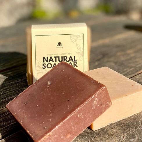Natural Handmade Unisex Bar Soap - 2 Variety pack| Organic Shea Butter | Activated Charcoal | Cold Processed | Sustainable | No Harmful Ingredients | Vegan Clay Bar (Smooth Skin) in Saudi Arabia