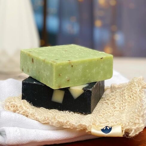 Natural Handmade Unisex Bar Soap - 2 Variety pack| Organic Shea Butter | Activated Charcoal | Cold Processed | Sustainable | No Harmful Ingredients | Vegan Clay Bar (Smooth Skin) in Saudi Arabia