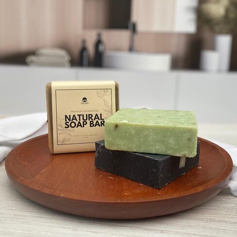 Natural Handmade Unisex Bar Soap - 2 Variety pack| Organic Shea Butter | Activated Charcoal | Cold Processed | Sustainable | No Harmful Ingredients | Vegan Clay Bar (Smooth Skin) in Saudi Arabia