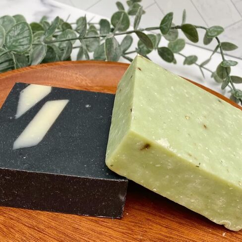 Natural Handmade Unisex Bar Soap - 2 Variety pack| Organic Shea Butter | Activated Charcoal | Cold Processed | Sustainable | No Harmful Ingredients | Vegan Clay Bar (Smooth Skin) in Saudi Arabia