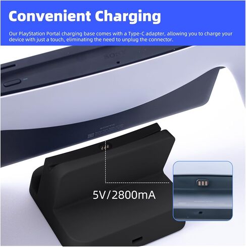 Charging Station for PlayStation Portal Remote Player, PS Portal Charger Dock Stand with USB-C Adapter, Portable Display and Charging Base, Anti-Slip Desktop Holder, Whit in Saudi Arabia