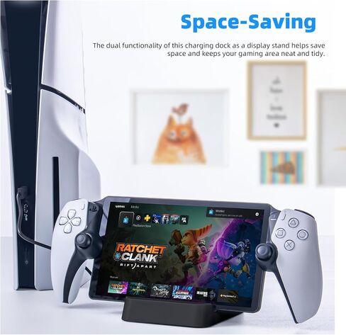 Charging Station for PlayStation Portal Remote Player, PS Portal Charger Dock Stand with USB-C Adapter, Portable Display and Charging Base, Anti-Slip Desktop Holder, Whit in Saudi Arabia