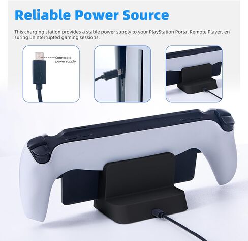 Charging Station for PlayStation Portal Remote Player, PS Portal Charger Dock Stand with USB-C Adapter, Portable Display and Charging Base, Anti-Slip Desktop Holder, Whit in Saudi Arabia