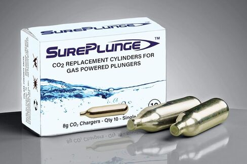 SurePlunge Co2 Cylinder - Qty 10pk (Original Replacement 8g - Single-use) in Saudi Arabia