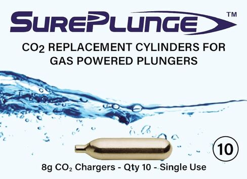 SurePlunge Co2 Cylinder - Qty 10pk (Original Replacement 8g - Single-use) in Saudi Arabia
