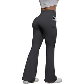 ZFLM Women’s Workout High Waist Yoga Flare Leggings with Pockets Gym Running in Kuwait