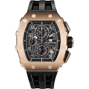 TSAR BOMBA Mens Watches Luxury Tonneau Watches for Men Waterproof 50M Analog Replica Wristwatch Chronograph Calendar Date Men’s Dress Business Work Watch Diver Large Square Face Watch in Kuwait