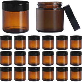 برطمانات زجاجية كهرمانية مع أغطية، 2 أونصة، 36 عبوة من برطمانات مستحضرات التجميل الفارغة، حاوية واسعة الفم محكمة الغلق قابلة لإعادة الملء للاستخدام بنفسك، عينة، كريم، غسول، صناعة الشموع، مسحوق، مستحضرات التجميل in Kuwait