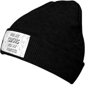 Not My Circus Not My Monkeys Winter Beanie Hats for Men Women, Warm Cozy Knitted Slouchy Skull Cap Ski Hat,Black in Saudi Arabia
