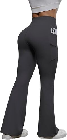 ZFLM Women’s Workout High Waist Yoga Flare Leggings with Pockets Gym Running in Kuwait
