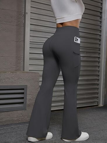 ZFLM Women’s Workout High Waist Yoga Flare Leggings with Pockets Gym Running in Kuwait
