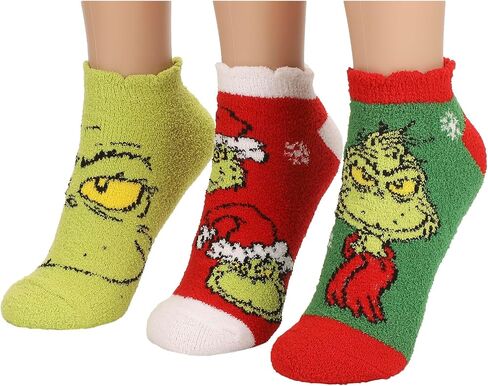 Bioworld The Grinch AOP Big Face Womens Ankle Socks 3 Pack in Saudi Arabia