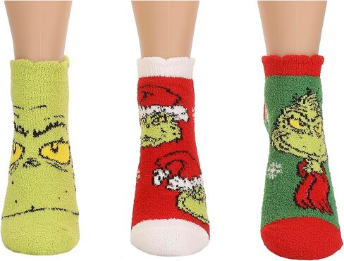 Bioworld The Grinch AOP Big Face Womens Ankle Socks 3 Pack in Saudi Arabia