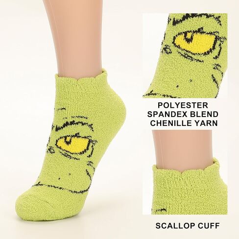 Bioworld The Grinch AOP Big Face Womens Ankle Socks 3 Pack in Saudi Arabia
