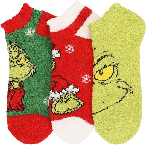 Bioworld The Grinch AOP Big Face Womens Ankle Socks 3 Pack in Saudi Arabia