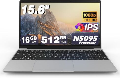 15.6 inch Laptop, RAM 4GB SSD 128GB, Celeron N5095, Window 11, WiFi, Bluetooth 4.2, USB 3.0, for Students and Business. in Saudi Arabia