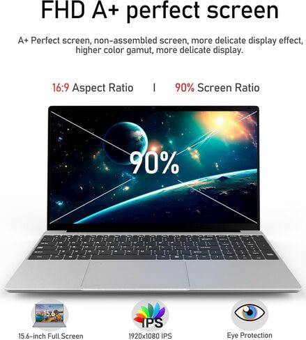 15.6 inch Laptop, RAM 4GB SSD 128GB, Celeron N5095, Window 11, WiFi, Bluetooth 4.2, USB 3.0, for Students and Business. in Saudi Arabia