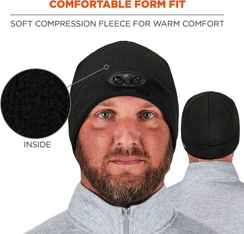 Ergodyne Standard Beanie Winter Hat with LED Lights, Orange, One Size in Kuwait