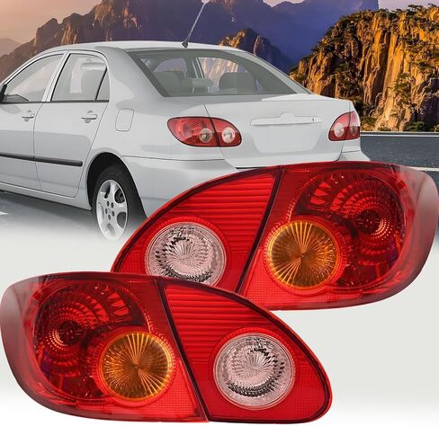 4 قطعة مجموعة أضواء خلفية طراز OE لـ 2003 2004 2005 2006 2007 2008 Toyota Corolla CE LE S مجموعة الضوء الخلفي مع صندوق الفرامل/مصابيح البضائع استبدال المصابيح الخلفية للسائق وجانب الركاب in Saudi Arabia