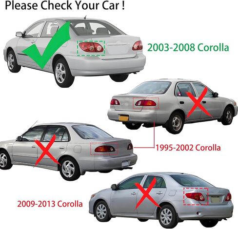 4 قطعة مجموعة أضواء خلفية طراز OE لـ 2003 2004 2005 2006 2007 2008 Toyota Corolla CE LE S مجموعة الضوء الخلفي مع صندوق الفرامل/مصابيح البضائع استبدال المصابيح الخلفية للسائق وجانب الركاب in Saudi Arabia